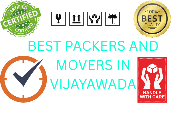 Team of Vijayawada Packers movers smiling in front of company truck